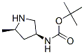 Structure of Carbamic acid, (5-methyl-3-pyrrolidinyl)-, 1,1-dimethylethyl ester, (3S-cis)-