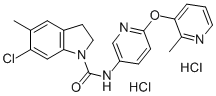 Structure of 6-Chloro-5-methyl-1-[[2-(2-methylpyrid-3-yloxy)pyrid-5-yl]carbamoyl]indoline  hydrate  dihydrochloride,  6-Chloro-2,3-dihydro-5-methyl-N-[6-[(2-methyl-3-pyridinyl)oxy]-3-pyridinyl]-1H-indole-1-carboxyamide  hydrate  dihydrochloride