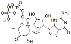 Structure of [(2S,3S,4R,5R)-5-(2-amino-6-oxo-3H-purin-9-yl)-3,4-dihydroxy-oxolan-2-yl]methoxy-[[(2R,3R,4S,6S)-3,4-dihydroxy-6-methyl-5-oxo-oxan-2-yl]oxy-hydroxy-phosphoryl]oxy-phosphinic acid