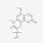 Structure of 8-[(2R)-2,3-dihydroxy-3-methylbutyl]-5,7-dimethoxy-2H-chromen-2-one