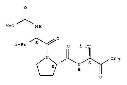 Structure of N-[N-METHOXYCARBONYL-L-VALYL]-N-[(S)-3,3,3-TRIFLUOR-1-ISOPROPYL-2-OXOPROPYL]-L-PROLINAMIDE