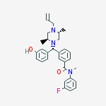 (+)-3-[1(R)-[4-Allyl-2(S),5(R)-dimethylpiperazin-1-yl]-1-(3-hydroxyphenyl)methyl]-N-(3-fluorophenyl)-N-methylbenzamide结构式