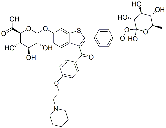 Structure of 2-[4-(b-D-glucopyranuronosyloxy)phenyl]-3-[4-[2-(1-piperidinyl)ethoxy]benzoyl]benzo[b]thien-6-yl b-D-Glucopyranosiduronic Aci