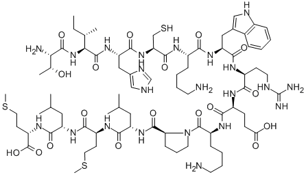 Structure of H-THR-ILE-HIS-CYS-LYS-TRP-ARG-GLU-LYS-PRO-LEU-MET-LEU-MET-OH