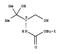 (S)-(1,3-二羟基-3-甲基丁烷-2-基)氨基甲酸叔丁酯结构式