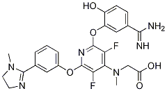 Structure of N-[2-[5-(Aminoiminomethyl)-2-hydroxyphenoxy]-6-[3-(4,5-dihydro-1-methyl-1H-imidazol-2-yl)phenoxy]-3,5-difluoro-4-pyridinyl]-N-methylglycine