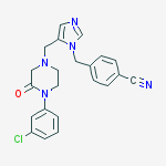 Structure of 4-[[5-[[4-(3-chlorophenyl)-3-oxo-1-piperazinyl]methyl]-1H-imidazol-1-yl]methyl]Benzonitrile