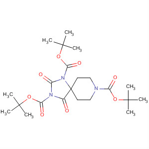 2,4-二氧代-1，3，8-三氮杂螺[4.5]癸烷-1，3，8-三羧酸三叔丁酯结构式