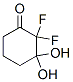 Structure of Cyclohexanone,  2,2-difluoro-3,3-dihydroxy-