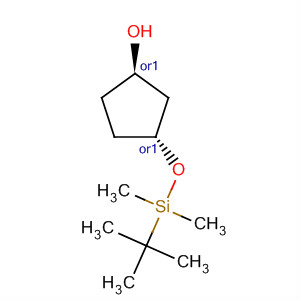 Structure of Cyclopentanol, 3-[[(1,1-dimethylethyl)dimethylsilyl]oxy]-, trans-