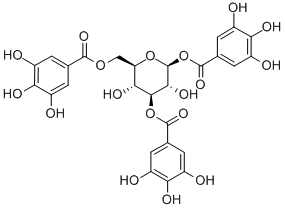 1,3,6-三-O-3,4,5-三羟基苯甲酰-BETA-D-葡萄糖结构式