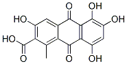 9,10-Dihydro-3,5,6,8-tetrahydroxy-1-methyl-9,10-dioxo-2-anthracenecarboxylic acid结构式