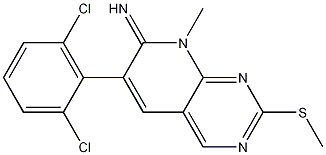 6-(2,6-Dichlorophenyl)-8-methyl-2-(methylthio)pyrido[2,3-d]pyrimidin-7(8H)-imine结构式