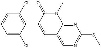 6-(2,6-Dichlorophenyl)-8-methyl-2-(methylthio)pyrido[2,3-d]pyrimidin-7(8H)-one结构式