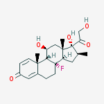 Structure of (8s,9r,10r,11s,13s,14r,16s,17r)-8-fluoro-11,17-dihydroxy-17-(2-hydroxyacetyl)-10,13,16-trimethyl-6,7,9,11,12,14,15,16-octahydrocyclopenta[a]phenanthren-3-one