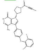 Structure of 7H-Pyrrolo[2,3-d]pyridazin-7-one, 4-amino-3-[4-(2,6-difluorophenoxy)phenyl]-1,6-dihydro-1-[(3R)-1-(1-oxo-2-butyn-1-yl)-3-pyrrolidinyl]-
