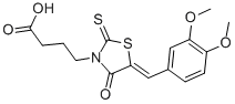 Structure of 4-[5-(3,4-DIMETHOXY-BENZYLIDENE)-4-OXO-2-THIOXO-THIAZOLIDIN-3-YL]-BUTYRIC ACID