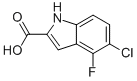 4-氟-5-氯吲哚-2-羧酸结构式
