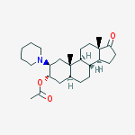 Structure of [(2s,3s,5s,8r,9s,10s,13s,14s)-10,13-dimethyl-17-oxo-2-piperidin-1-yl-1,2,3,4,5,6,7,8,9,11,12,14,15,16-tetradecahydrocyclopenta[a]phenanthren-3-yl] Acetate