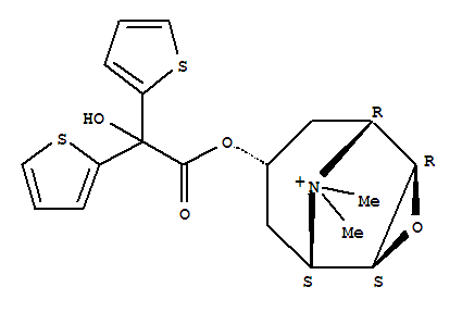 Structure of 3-Oxa-9-azoniatricyclo[3.3.1.02,4]nonane,7-[(2-hydroxy-2,2-di-2-thienylacetyl)oxy]-9,9-dimethyl-, (1a,2b,4b,5a,7b)-