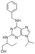 Structure of 1-butanol, 2-[[9-(1-methylethyl)-6-[(phenylmethyl)amino]-9H-purin-2-yl]amino]-