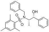 (1R,2S)-2-[N-苄基-N-(均三甲基苯磺酰)氨基]-1-苯基-1-丙醇结构式