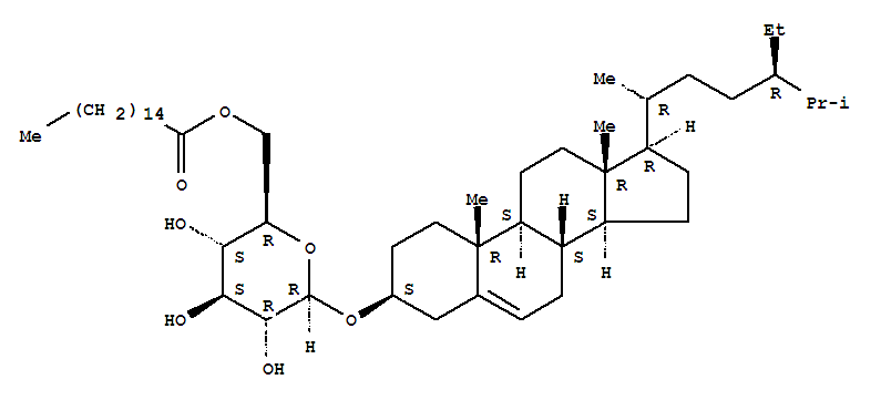 Structure of Sitosteryl (6-O-palmitoyl)-3-β-D-glucopyranoside