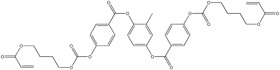 Structure of Benzoic acid, 4-[[[4-[(1-oxo-2-propen-1-yl)oxy]butoxy]carbonyl]oxy]-, 1,1'-(2-methyl-1,4-phenylene) ester