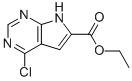 Structure of 1H-Pyrrolo[2,3-d]pyrimidine-6-carboxylic acid, 4-chloro-, ethyl ester
