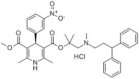 Structure of (4R)-1,4-Dihydro-2,6-dimethyl-4-(3-nittrophenyl)-3,5-pyridinedicarboxylic Acid 2-[(3,3-Diphenylpropyl)methylamino]-1,1-dimethylethyl Methyl Ester Hydrochloride
