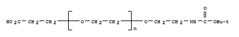 Structure of O-[2-(Boc-amino)ethyl]-Oμ-(2-carboxyethyl)polyethylene  glycol  3,000