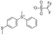Structure of methyl-(4-methylsulfanylphenyl)-phenylsulfanium trifluoromethanesulfonate