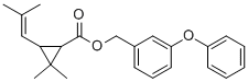 Structure of CYCLOPROPANECARBOXYLIC ACID, 2,2-DIMETHYL-3-(2-METHYL-1-PROPENYL)-(3-PHENOXYPHENYL) METHYL ESTER, (1R)
