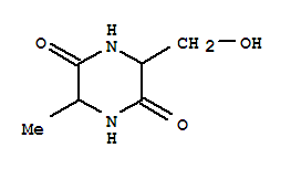 Structure of 2,5-Piperazinedione,3-(hydroxymethyl)-6-methyl-
