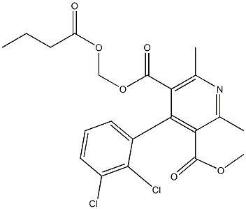 Structure of 3-((butyryloxy)Methyl) 5-Methyl 4-(2',3'-dichlorophenyl)-2,6-diMethylpyridine-3,5-dicarboxylate