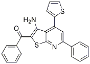 Structure of (3-amino-6-phenyl-4-(thiophen-2-yl)thieno[2,3-b]pyridin-2-yl)(phenyl)methanone