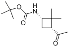 Structure of [S,R]-(3-ACETYL-2,2-DIMETHYL-CYCLOBUTYL)-CARBAMIC ACID TERT-BUTYL ESTER