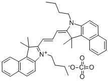 Structure of 4,5:4,5-DIBENZO-1,1-DIBUTYL-3,3,3,3-TETRAMETHYLINDACARBOCYANINE PERCHLORATE