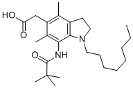 Structure of 2-[7-(2,2-dimethylpropanoylamino)-4,6-dimethyl-1-octyl-2,3-dihydroindo l-5-yl]acetic acid