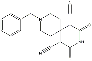 Structure of 2,4-Dioxo-9-(phenylmethyl)-3,9-diazaspiro[5.5]undecane-1,5-dicarbonitrile