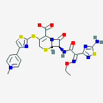 Structure of (6r,7r)-7-[[(2z)-2-(5-amino-1,2,4-thiadiazol-3-yl)-2-ethoxyiminoacetyl]amino]-3-[[4-(1-methylpyridin-1-ium-4-yl)-1,3-thiazol-2-yl]sulfanyl]-8-oxo-5-thia-1-azabicyclo[4.2.0]oct-2-ene-2-carboxylate