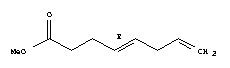 Structure of 4,7-Octadienoicacid,methylester,(4E)-