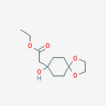 Structure of 1,4-Dioxaspiro[4.5]decane-8-acetic acid, 8-hydroxy-, ethyl ester