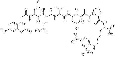 MCA-ASP-GLU-VAL-ASP-ALA-PRO-LYS(DNP)-OH结构式