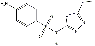 Structure of Sulfanilamide, N1-(5-ethyl-1,3,4-thiadiazol-2-yl)-, monosodium salt