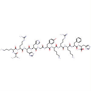 L-Histidinamide,L-alanyl-L-lysyl-L-arginyl-L-histidyl-L-histidylglycyl-L-tyrosyl-L-lysyl-L-arginyl-L-lysyl-L-phenylalanyl-结构式