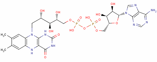 Structure of [(2R,3S,4R,5R)-5-(6-aminopurin-9-yl)-3,4-dihydroxyoxolan-2-yl]methyl [[(2R,3S,4S)-5-(7,8-dimethyl-2,4-dioxo-1,5-dihydrobenzo[g]pteridin-10-yl)-2,3,4-trihydroxypentoxy]-hydroxyphosphoryl] hydrogen phosphate