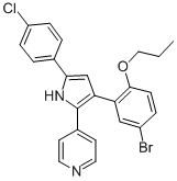 4-[3-(5-BROMO-2-PROPOXYPHENYL)-5-(4-CHLOROPHENYL)-1H-PYRROL-2-YL]PYRIDINE结构式