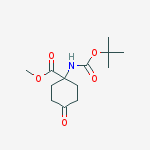 Structure of Cyclohexanecarboxylic acid,1-[[(1,1-dimethylethoxy)carbonyl]amino]-4-oxo-, methyl ester