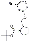 Structure of 1-Pyrrolidinecarboxylic acid, 2-[[(5-bromo-3-pyridinyl)oxy]methyl]-,1,1-dimethylethyl ester, (2S)-